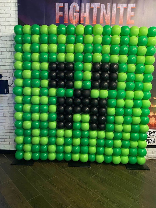 Customize Minecraft Designed Balloons Black and Green Latex - Minecraft-Themed Perfect for special occasion