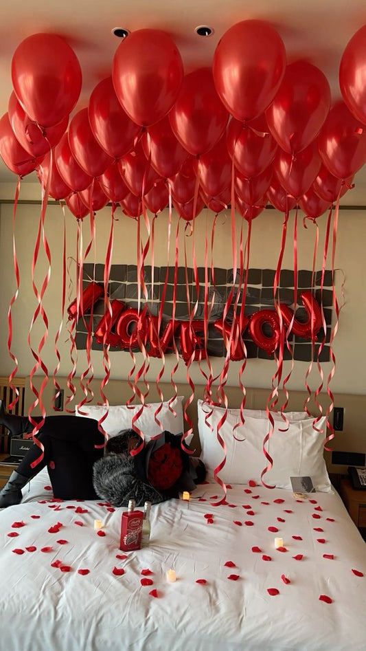 (226ProductCode)  Balloon & Banner Bash - Perfect for Birthday Celebration!  Will You Marry Me Surprise Setup Proposal Proposal Event Decor White