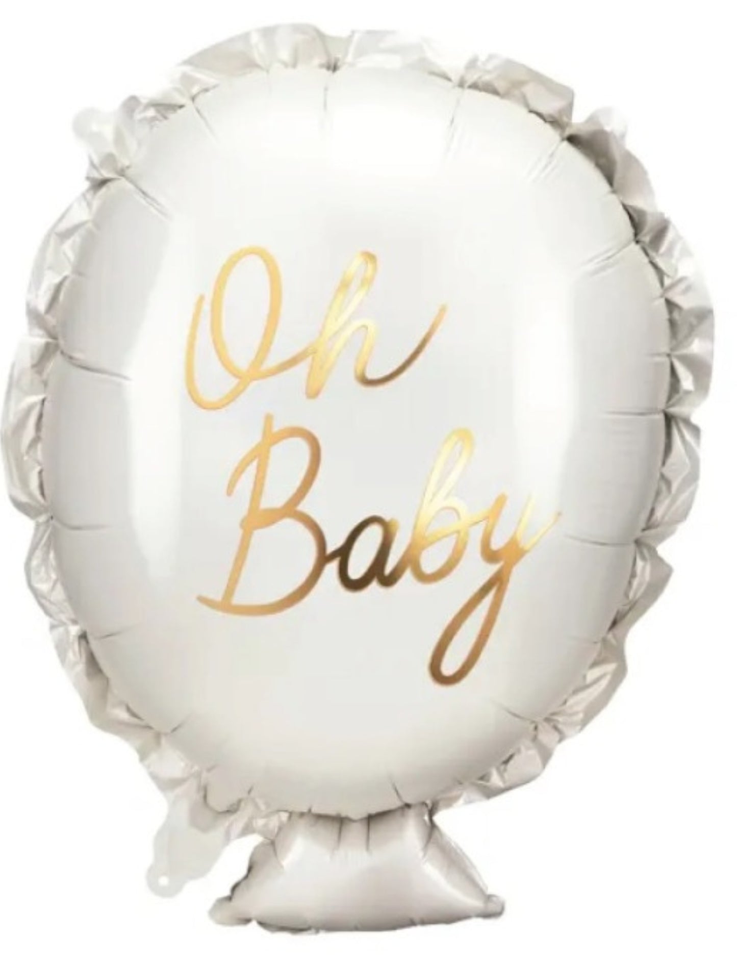 Oh Baby New Baby New Born Baby Helium Balloon Bouquet White Gold