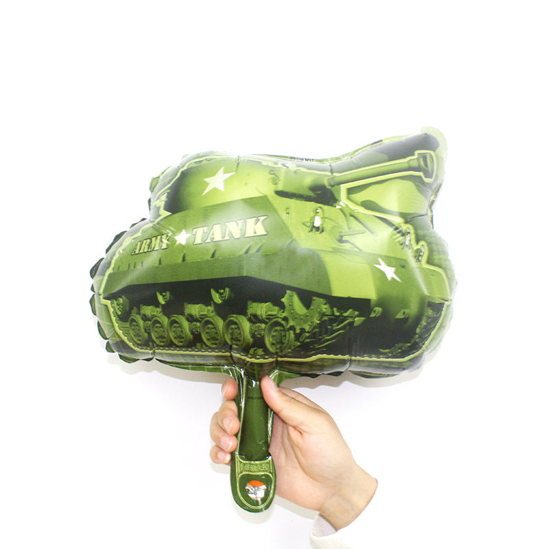 Mini Army Tank Kids Birthday Balloon Bouquet Green