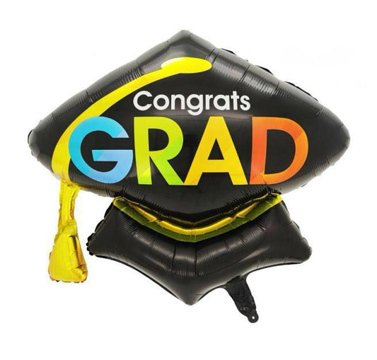 Graduation Hat Kids Birthday Graduation Balloon Helium Balloon Bouquet Black Gold