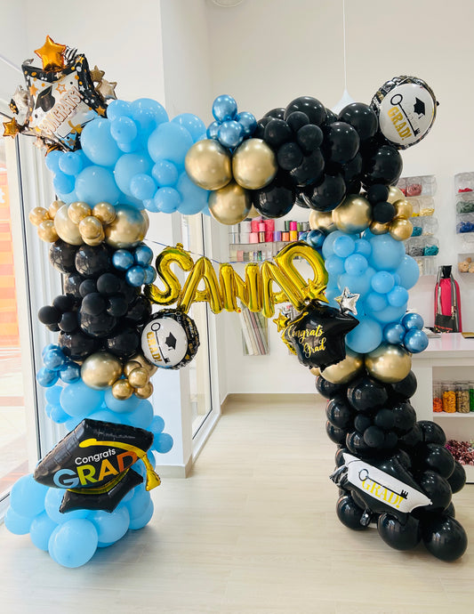 Graduation Party Decoration Organic Arch set Kids Birthday Grad Party Decoration decoration Helium Balloon Bouquet Black Blue Gold