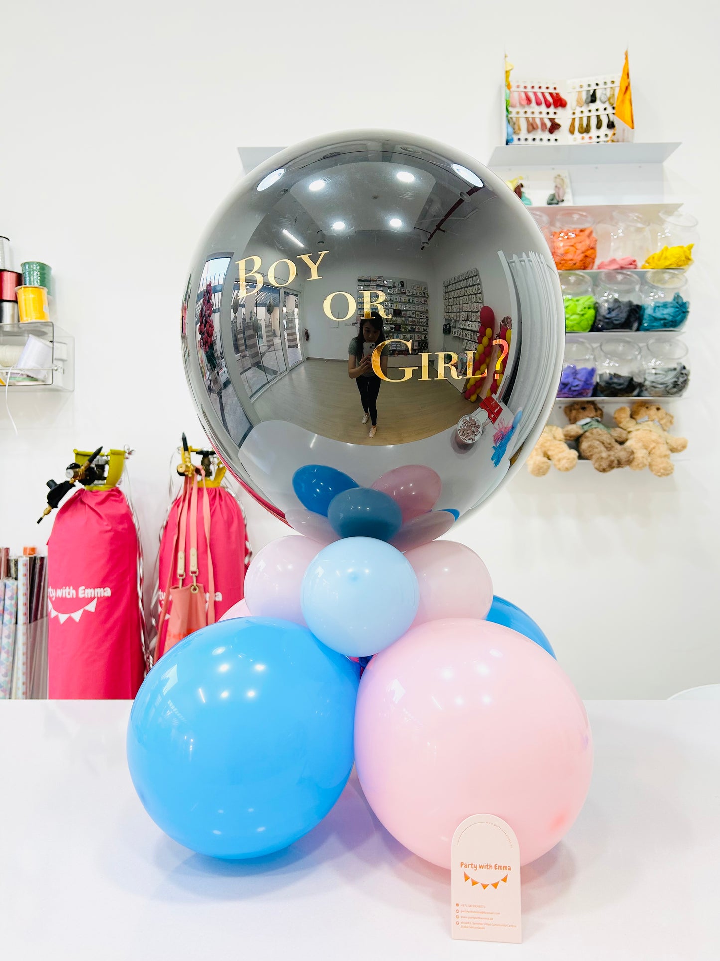 Gender Reveal Bobo Balloon Baby Shower Boy Or Girl Surprise Gift Balloon Lets Celebrate together Bouquet Pink Gold Pink