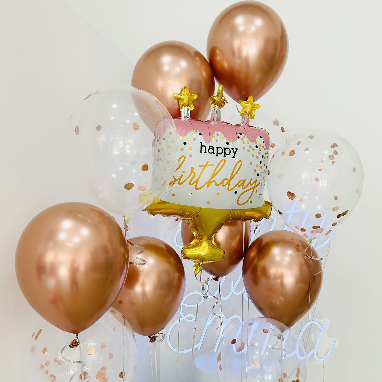 Happy Birthday Kids Birthday Surprise Gift Balloon Set Thank You Helium Balloon Bouquet Rose Gold