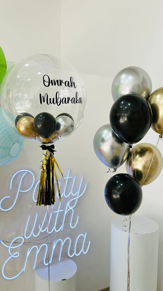 Personalised Helium Balloon Omrah Mubaraka Surprising Gift Celebrate Decor