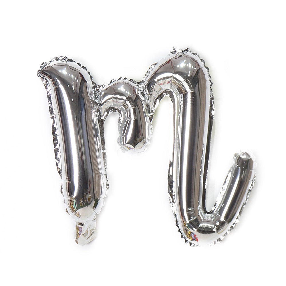 Small Letter 18 inch a to z Kids Birthday Balloon Bouquet Silver