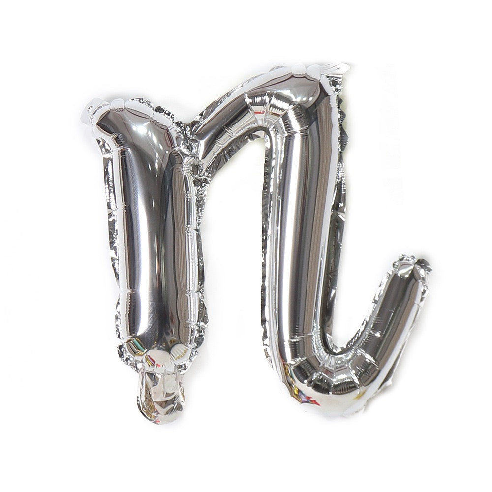 Small Letter 18 inch a to z Kids Birthday Balloon Bouquet Silver