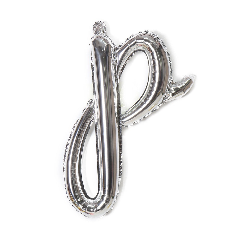 Small Letter 18 inch a to z Kids Birthday Balloon Bouquet Silver