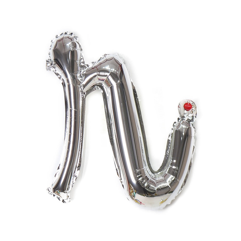 Small Letter 18 inch a to z Kids Birthday Balloon Bouquet Silver
