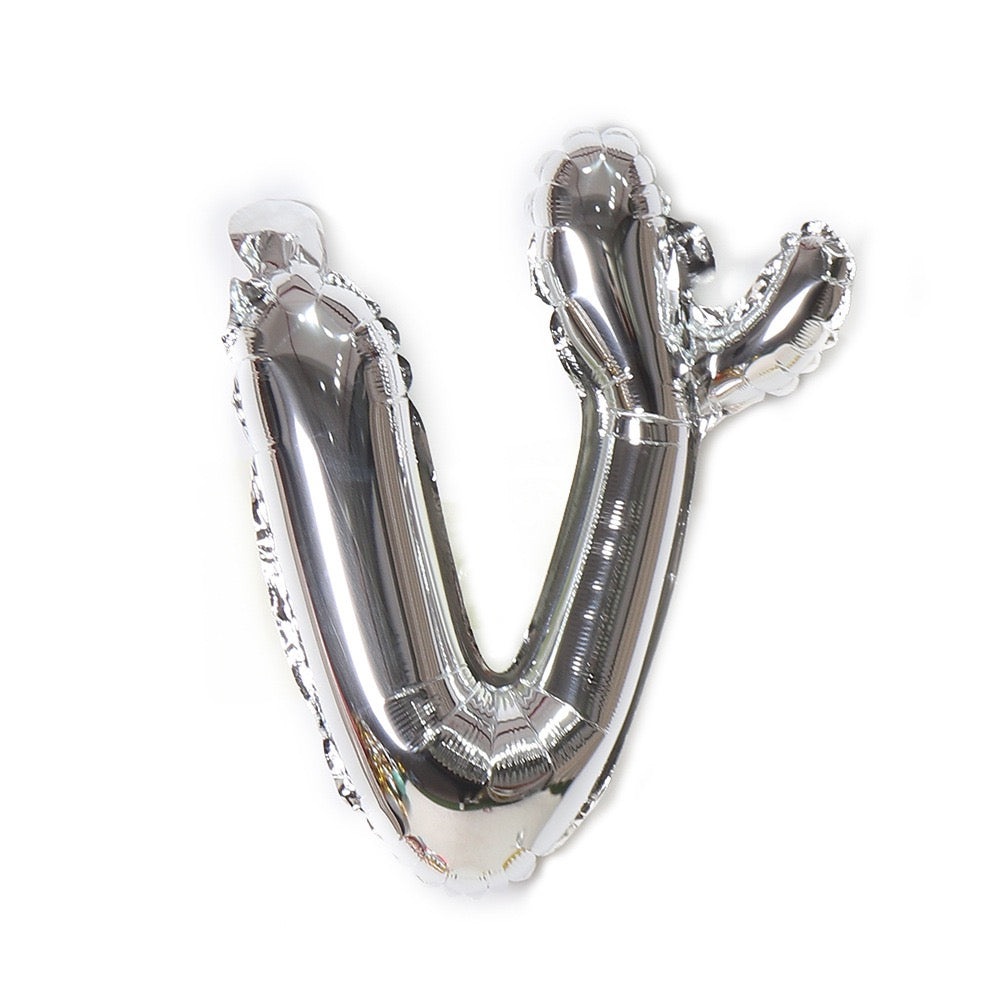 Small Letter 18 inch a to z Kids Birthday Balloon Bouquet Silver