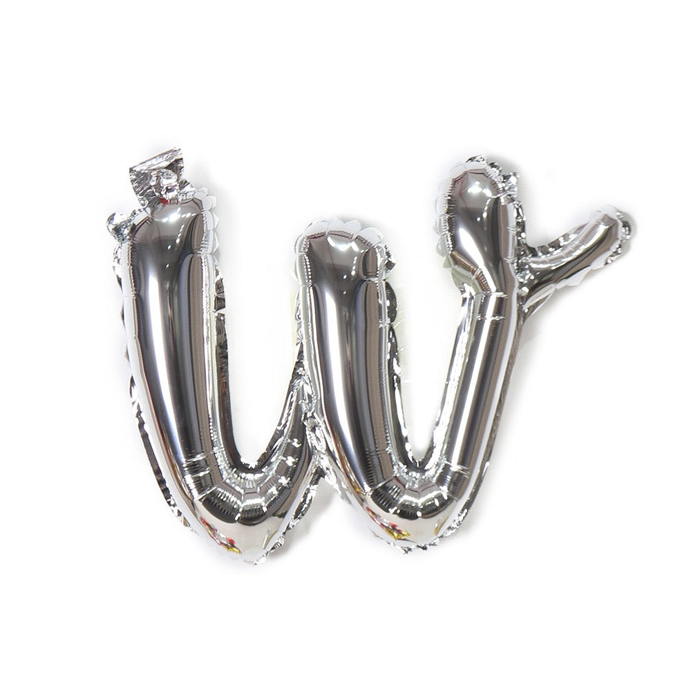 Small Letter 18 inch a to z Kids Birthday Balloon Bouquet Silver
