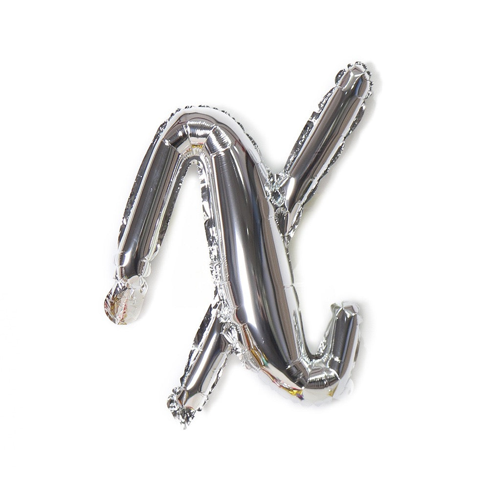 Small Letter 18 inch a to z Kids Birthday Balloon Bouquet Silver