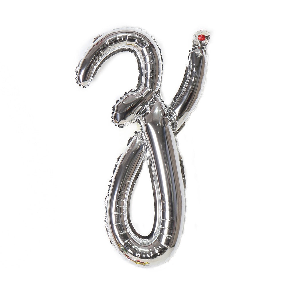 Small Letter 18 inch a to z Kids Birthday Balloon Bouquet Silver