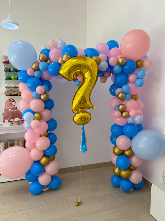 Gender Reveal Kids Birthday Organic Arch Baby Shower Balloon Bouquet Blue Pink Gold