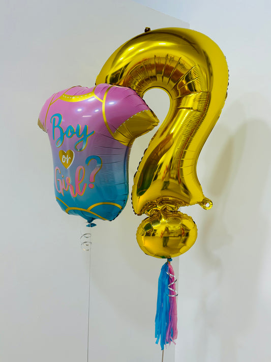 Gender Reveal Baby Shower Boy Or Girl Surprise Gift Balloon Lets Celebrate together Bouquet Pink Gold Pink