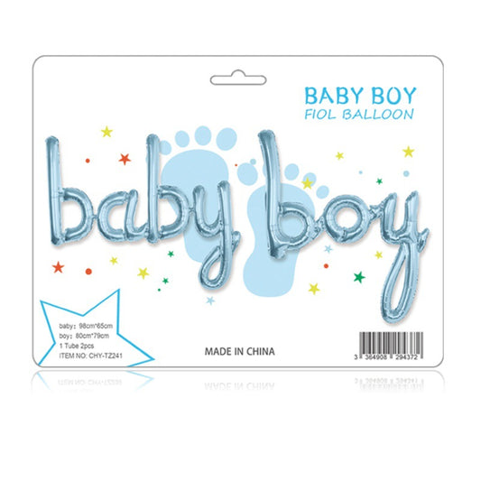 Baby Boy New Baby New Born Gender Reveal Foil Balloon Banner Not Supported By Helium Blue