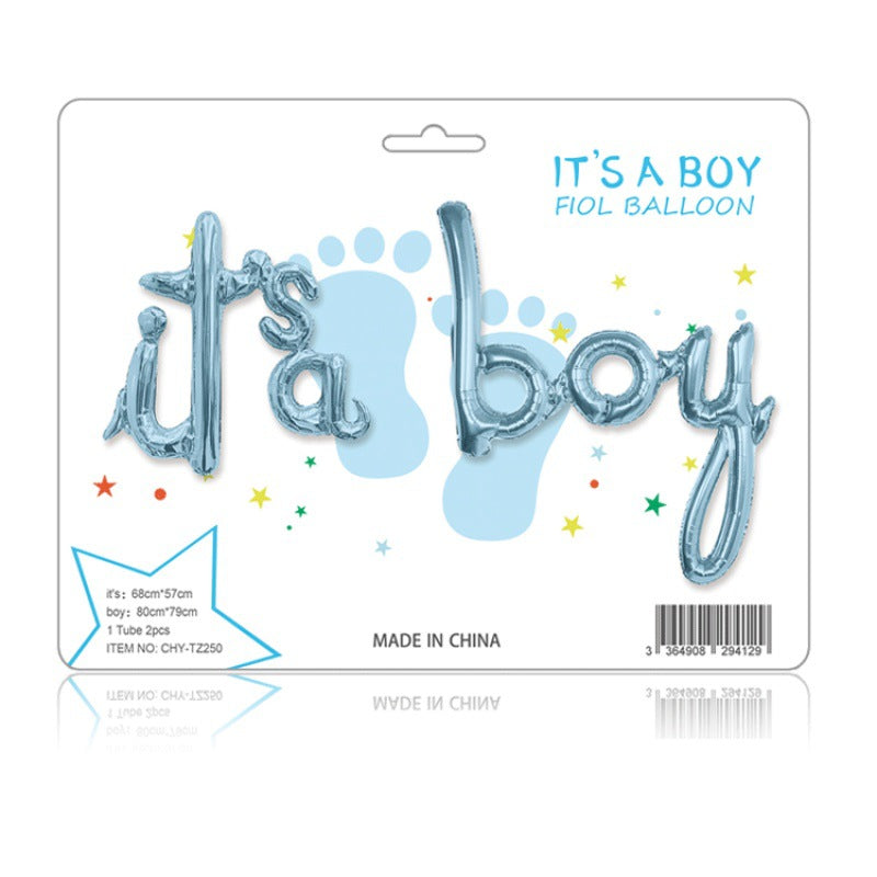 It's A Boy New Baby Foil Balloon Banner Blue