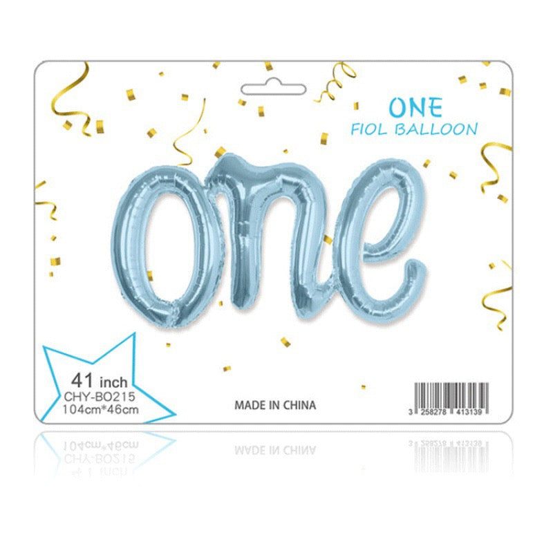 One New Baby Foil Balloon Banner Blue