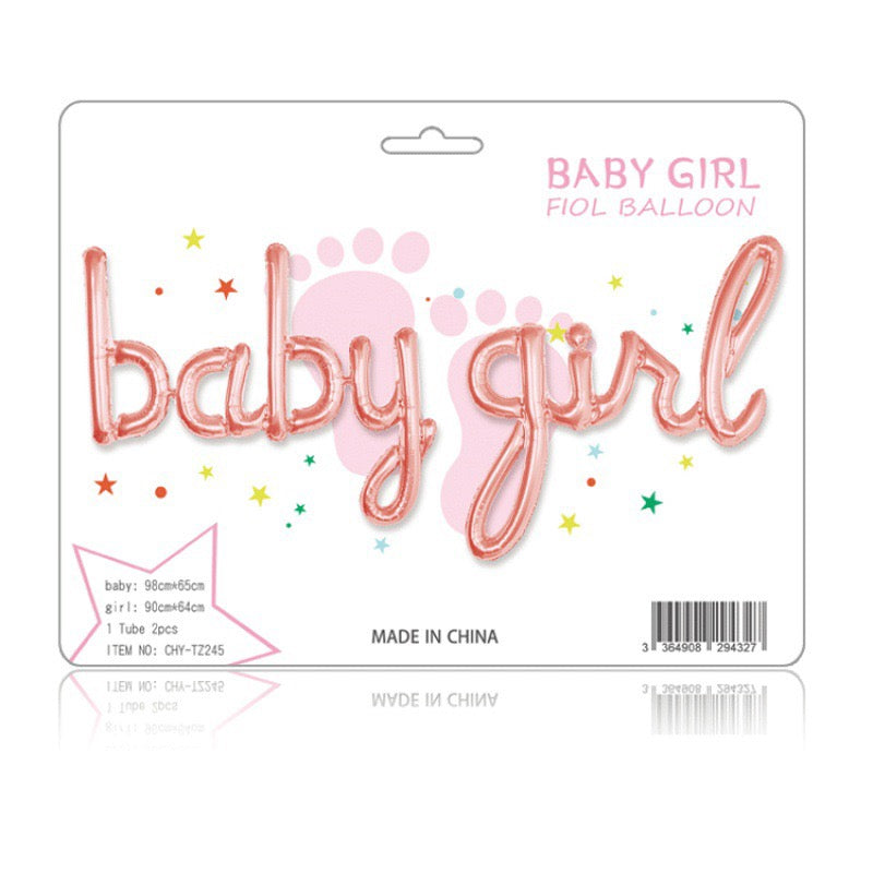 Baby Girl New Baby Foil Balloon Banner Rose Gold