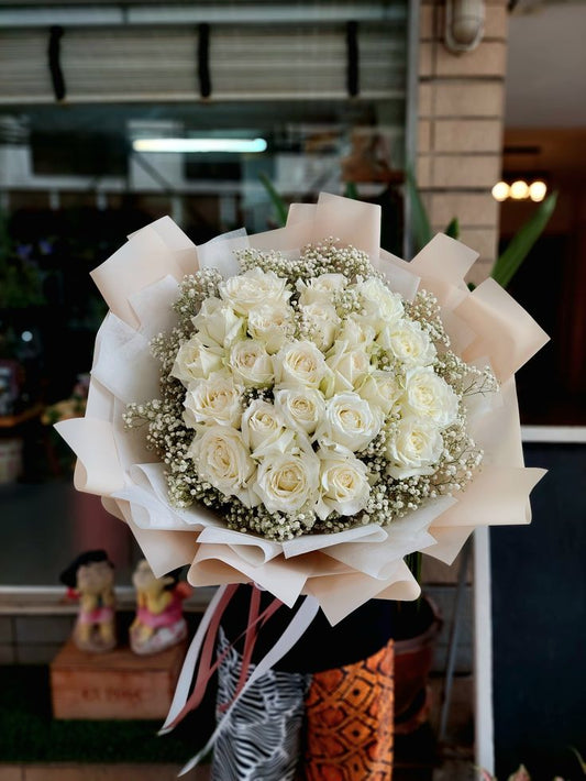 White Roses - Floral Fresh Bouquet