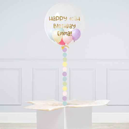 Personalised Helium Balloon Pastel Rainbow Mini Filled Helium Bubble Balloon Elevate Your Celebration with Our Stunning Helium Bubble Balloon Bouquet