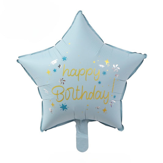 Blue Star ‘Happy Birthday’ Helium Foil Balloon - Perfect for any celebrations