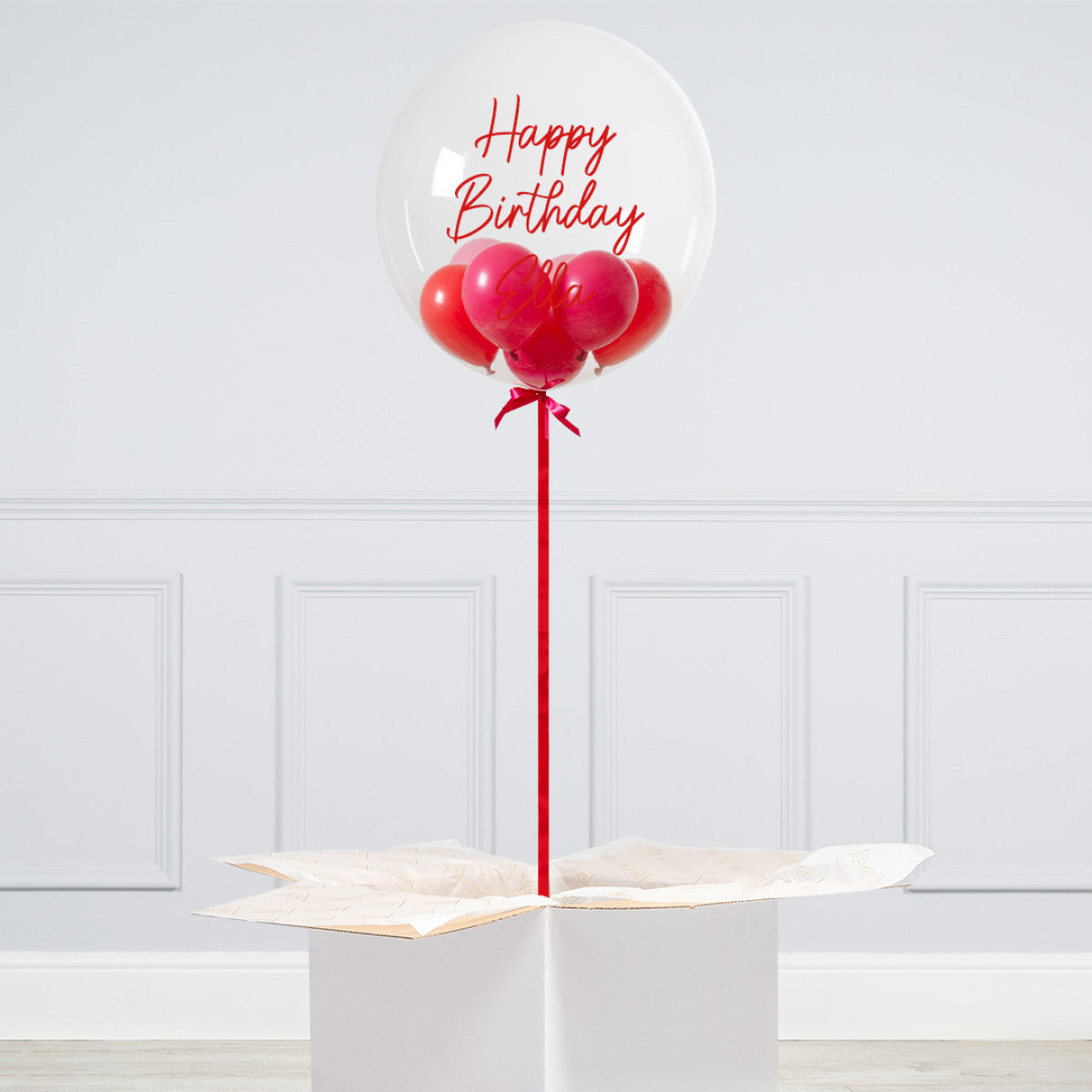 Personalised Helium Balloon Loved Up Mini Filled Helium Bubble Balloon Elevate Your Celebration with Our Stunning Helium Bubble Balloon Bouquet