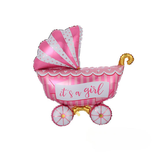 “It’s a girl” Stroller Foil Pink Balloon - Perfect for Gender Reveal celebration
