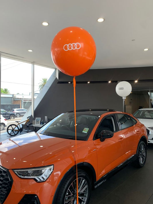 Balloon White and Orange 36-inches with Customize Sticker - Corporate Event, Grand Opening, Company Event Perfect for special occasion!