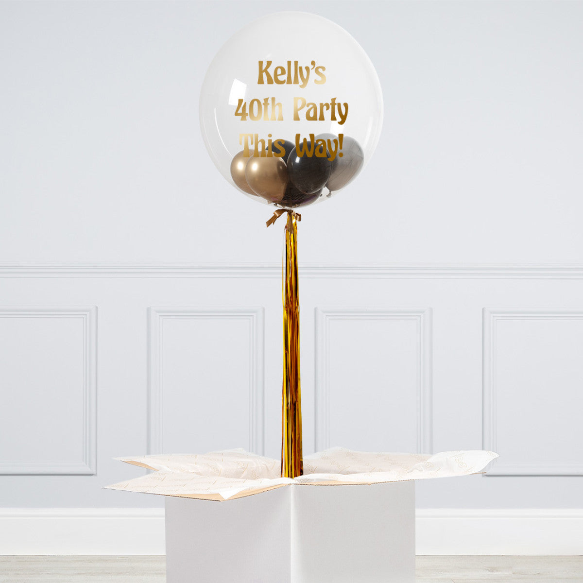 Personalised Helium Balloon Glitz & Glam Mini Filled Helium Bubble Balloon Elevate Your Celebration with Our Stunning Helium Bubble Balloon Bouquet