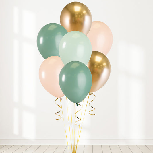 Sage Green & Blush Party Helium Latex Balloon Bunch Elevate Your Celebration with Stunning  Helium Balloon Bouquet