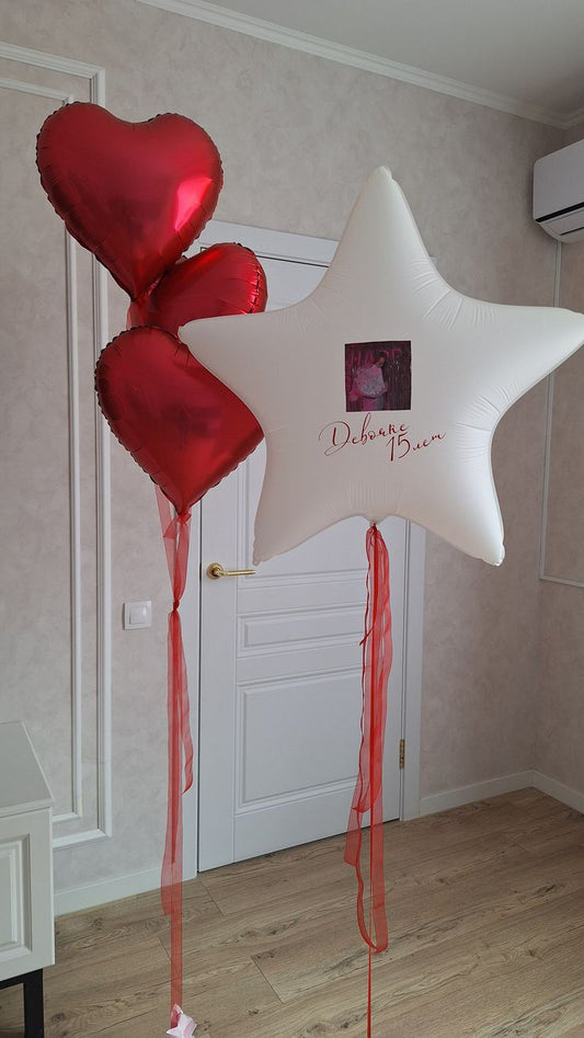 Customization Photo Balloon Personalised Latex Customize Sticker Photo and Latex Large Star Heart Valentines Day