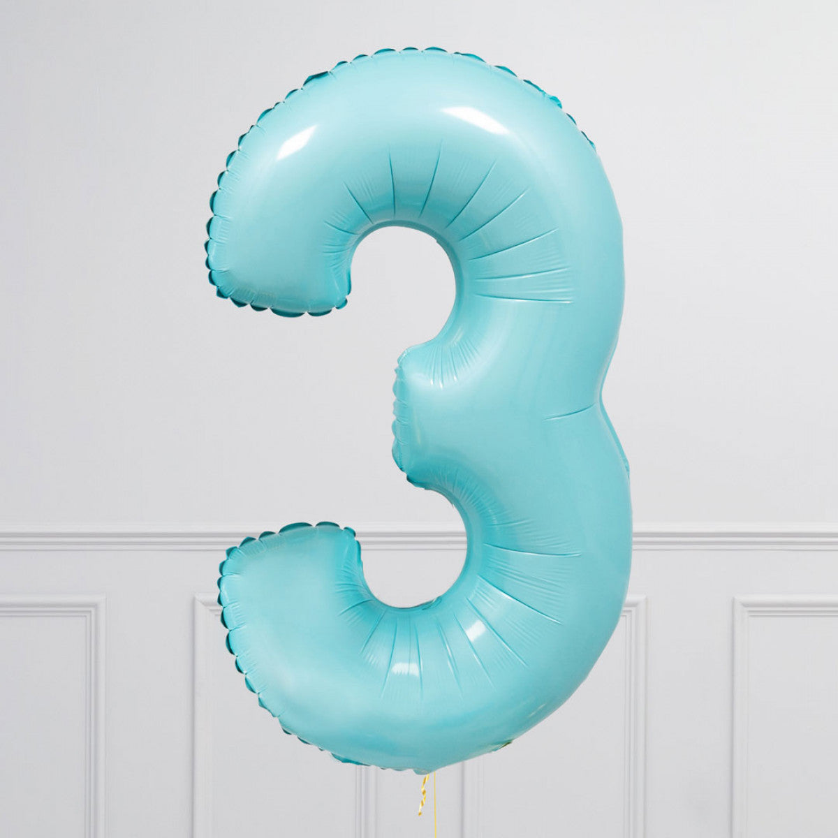 Helium Blue Two Number Set Balloon with 3 Foil Star Balloons