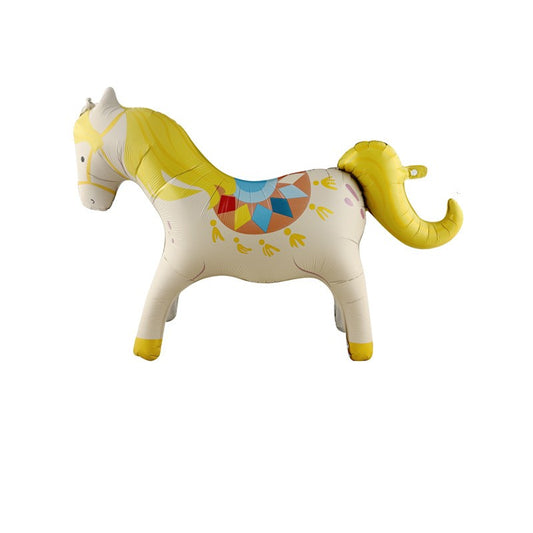 Carousel Horse Circus Carnival Yellow Foil Balloon - Perfect for any celebrations!