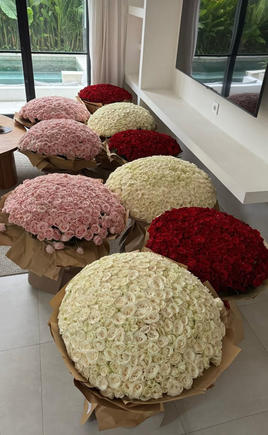 White, Pink, Red Roses - Floral Fresh Bouquet