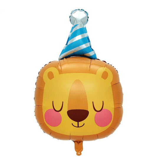 Lion Animal with Party Hat Helium Foil Balloon - Perfect for any celebration!