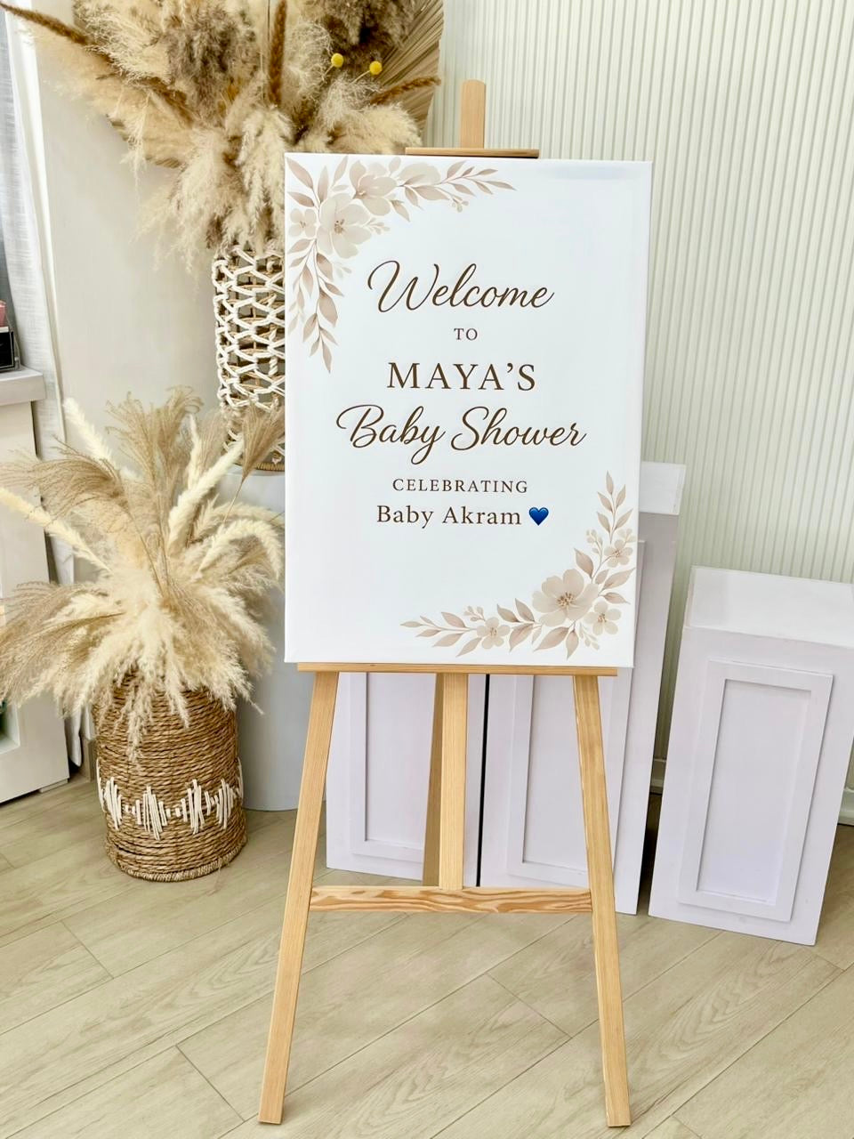 Customizable Canvas with Wooden Stand Welcome Board - Perfect for any occasions!