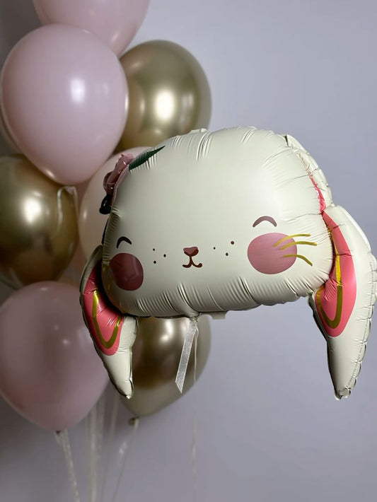 Latex Bunch Pink and Light Gold and Rabbit Helium - Rabbit-Themed Fairy-Themed Garden-Themed Perfect for any Occasions