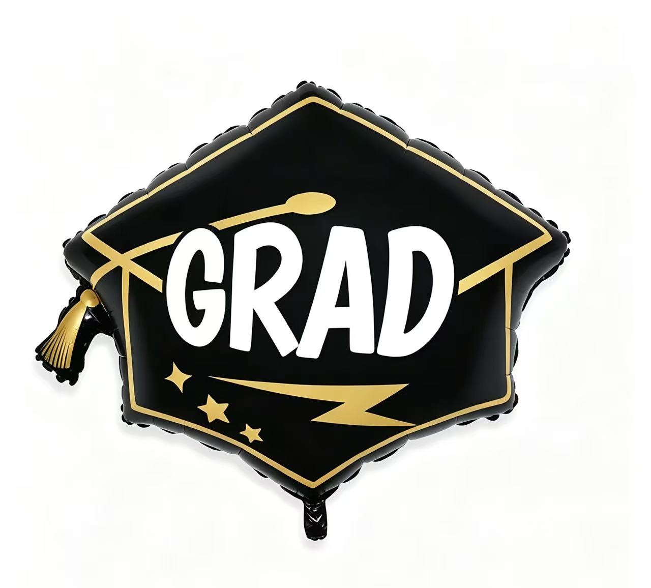 Graduation Hat Kids Birthday Graduation Balloon Helium Balloon Bouquet Black Gold