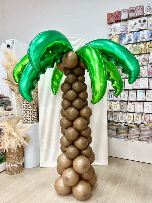Customize Palm Tree Designed Balloons Green Palm Tree Leaves Foil and Brown Latex - Perfect for special occasion