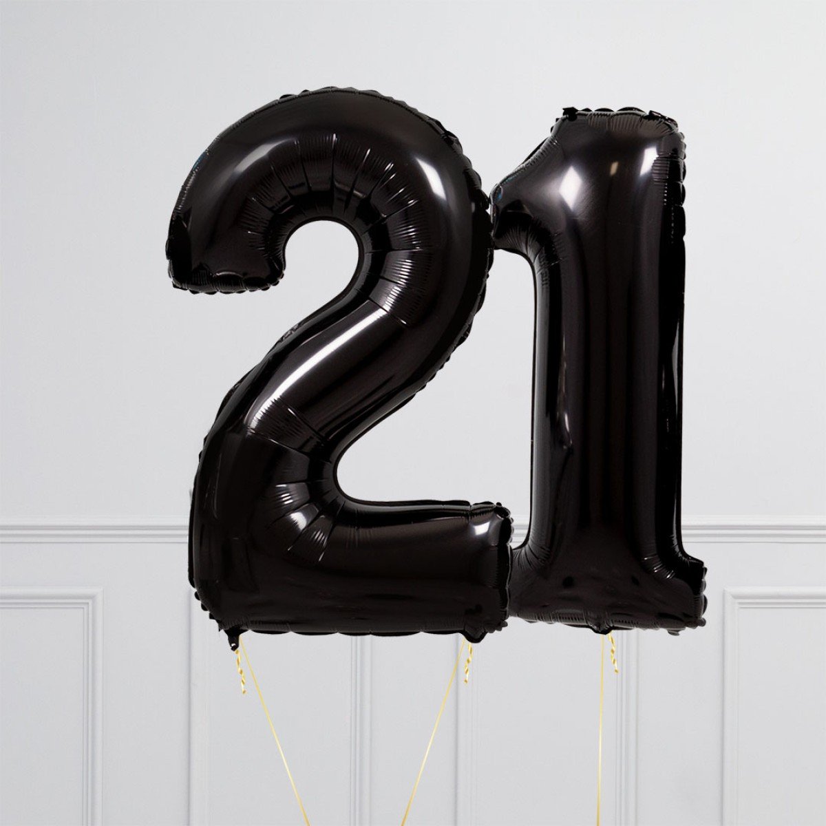 Helium Black Two Number Set Balloon with 3 Foil Star Balloons