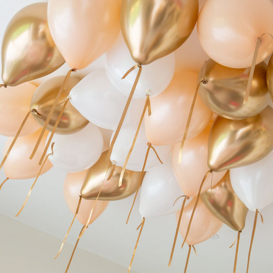 Cream Chrome Helium Ceiling Balloons Elevate Your Celebration with Stunning Helium Ceiling Balloons Helium Balloon Bouquet