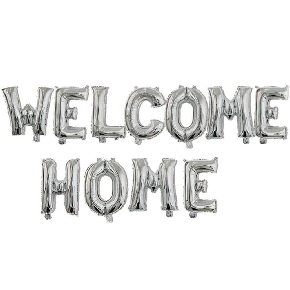 WELCOME BACK Foil Balloon Banner Silver - Perfect for Surprises!