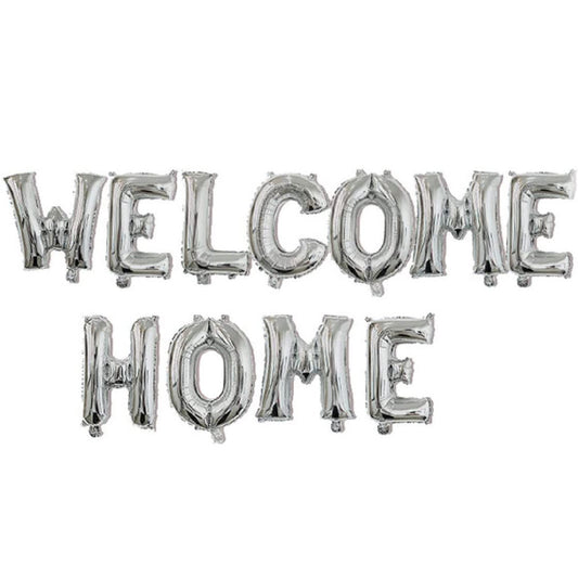 WELCOME BACK Foil Balloon Banner Silver - Perfect for Surprises!