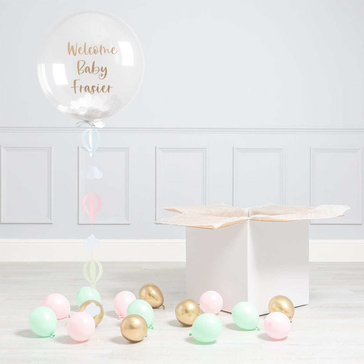 Personalised Helium Balloon Hot Air Balloon Confetti Helium Bubble Balloon Elevate Your Celebration with Our Stunning Helium Bubble Balloon Bouquet