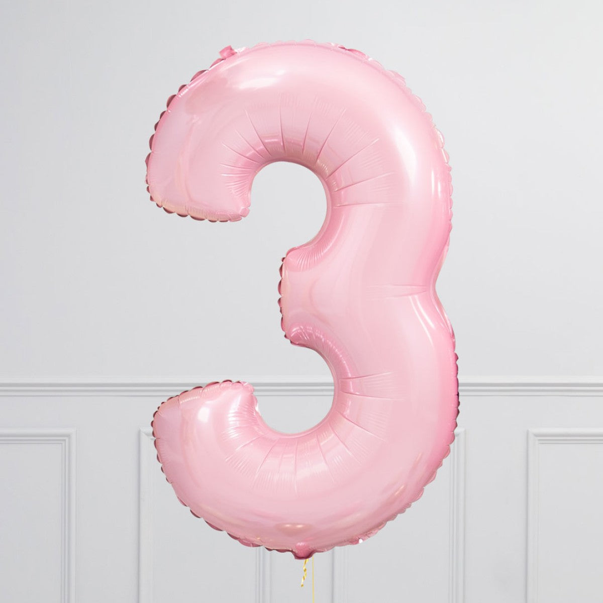 Helium Pink Two Number Set Balloons with 3 Foil Heart Balloons