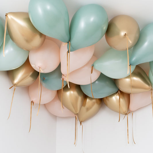 Sage Green & Blush Helium Rainbow Daisy Helium Ceiling Balloons Elevate Your Celebration with Stunning Helium Ceiling Balloons Helium Balloon Bouquet