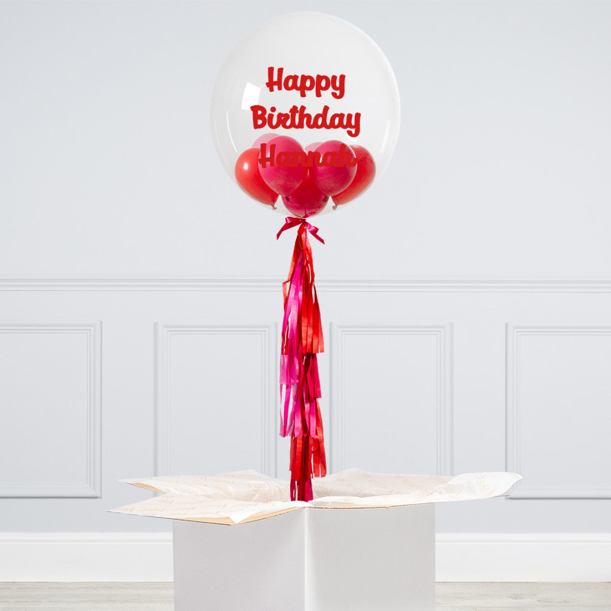 Personalised Helium Balloon Loved Up Mini Filled Helium Bubble Balloon Elevate Your Celebration with Our Stunning Helium Bubble Balloon Bouquet