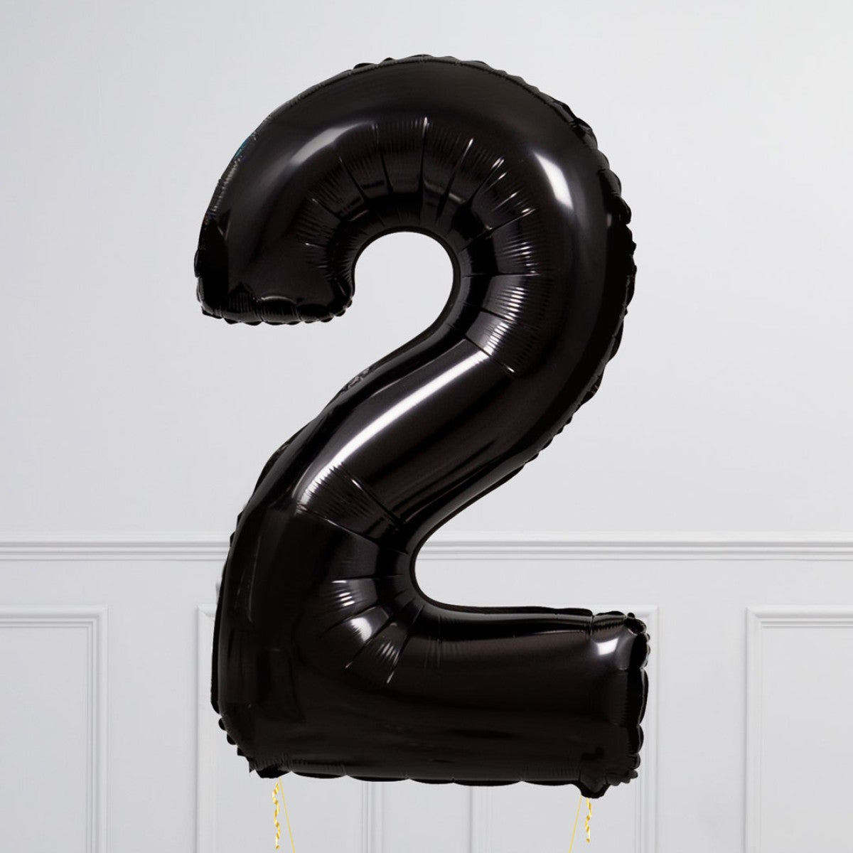 Helium Black Two Number Set Balloon with 3 Foil Star Balloons