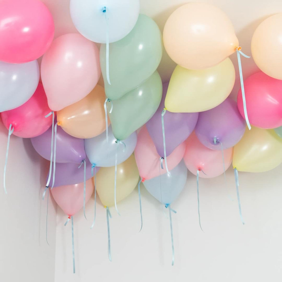 Pastel Rainbow Helium Ceiling Balloons Elevate Your Celebration with Stunning Helium Ceiling Balloons Helium Balloon Bouquet